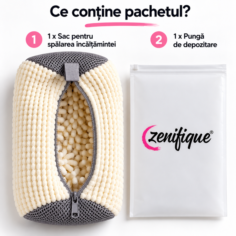 Conținut pachet sac spălare încălțăminte Zenifique